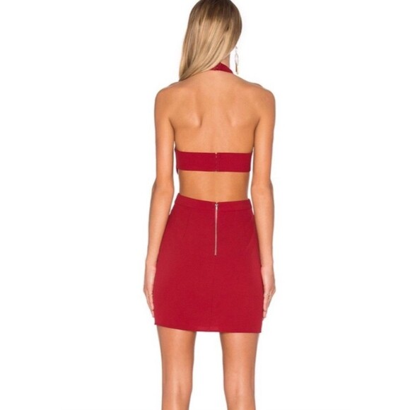 NBD X The Naven Twins‎ Red Mini Halter Cut-Out Dress M - Picture 3 of 13